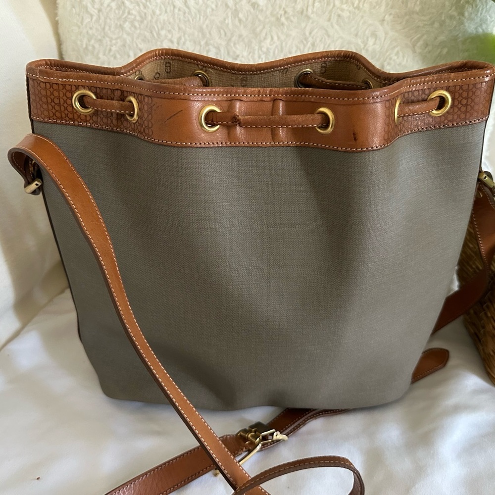 Dior Taupe Canvas Tote with Tan Leather Trim and Pouch - Picture 5 of 10